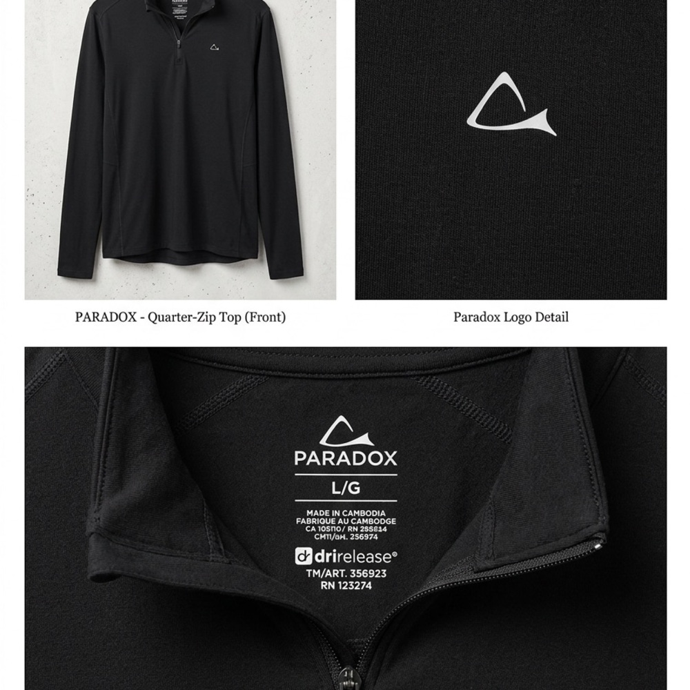 Paradox Black Quarter-Zip Technical Top